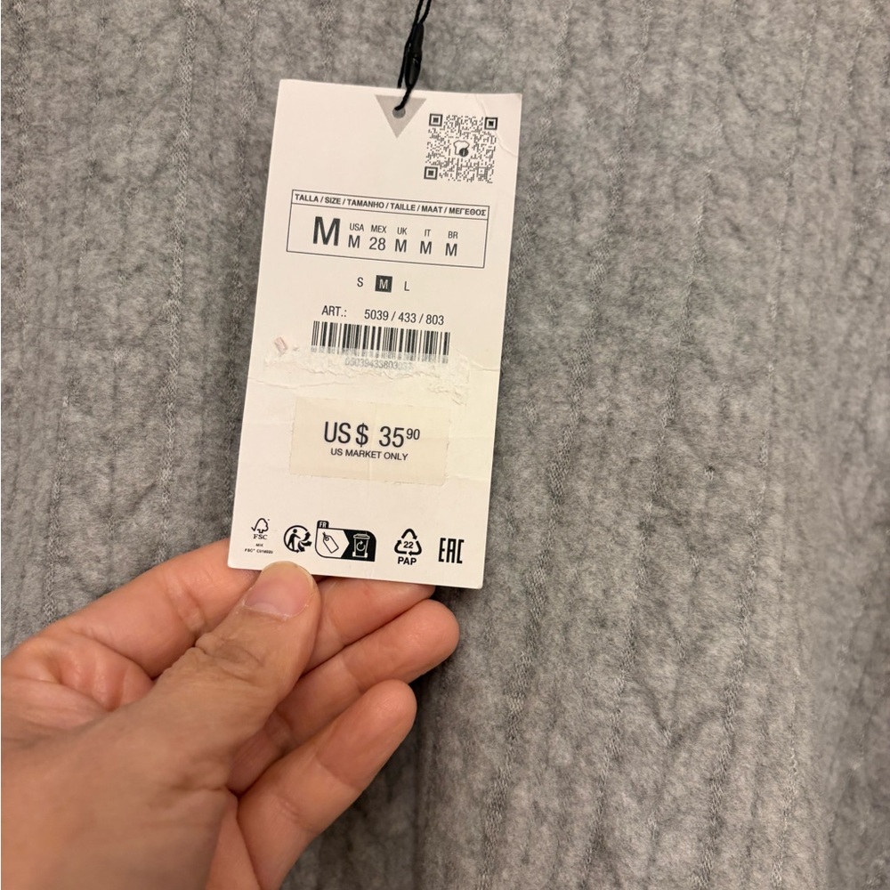 Zara Light Gray Knit Pullover - image 4